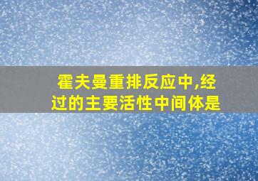 霍夫曼重排反应中,经过的主要活性中间体是