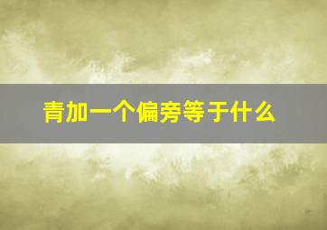 青加一个偏旁等于什么