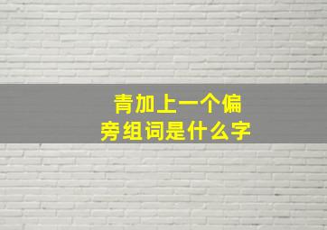 青加上一个偏旁组词是什么字