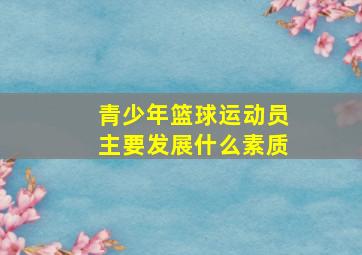 青少年篮球运动员主要发展什么素质