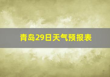 青岛29日天气预报表