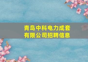 青岛中科电力成套有限公司招聘信息