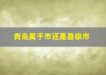 青岛属于市还是县级市