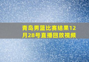 青岛男篮比赛结果12月28号直播回放视频