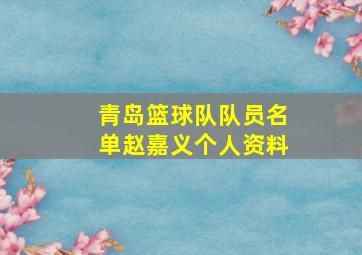 青岛篮球队队员名单赵嘉义个人资料