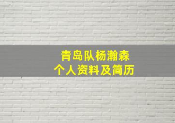 青岛队杨瀚森个人资料及简历