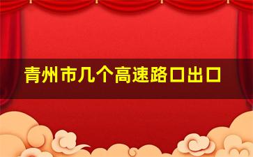 青州市几个高速路口出口