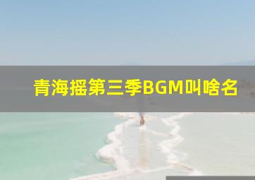 青海摇第三季BGM叫啥名