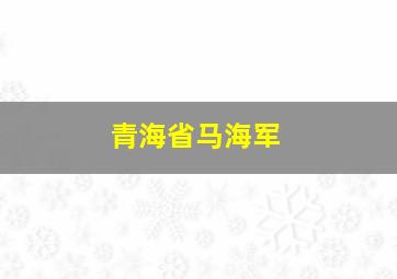 青海省马海军