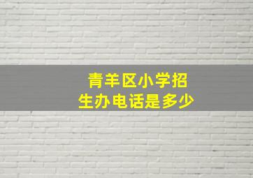 青羊区小学招生办电话是多少