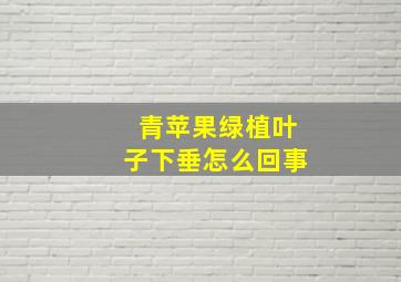 青苹果绿植叶子下垂怎么回事