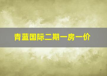 青蓝国际二期一房一价