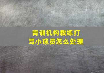 青训机构教练打骂小球员怎么处理