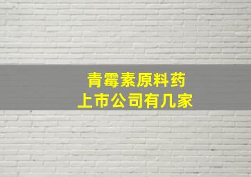 青霉素原料药上市公司有几家