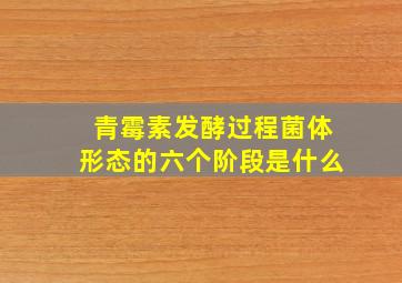 青霉素发酵过程菌体形态的六个阶段是什么