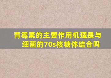 青霉素的主要作用机理是与细菌的70s核糖体结合吗