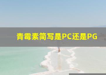 青霉素简写是PC还是PG