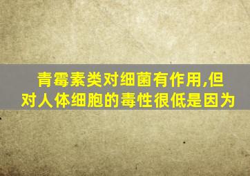 青霉素类对细菌有作用,但对人体细胞的毒性很低是因为