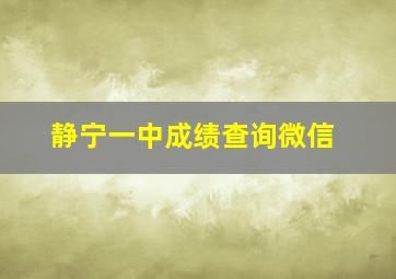 静宁一中成绩查询微信