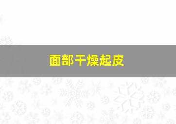 面部干燥起皮