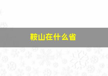 鞍山在什么省