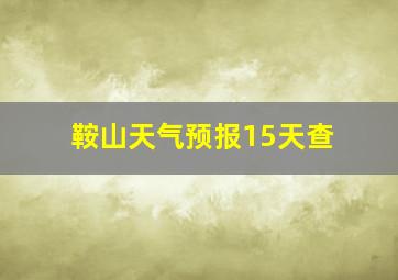 鞍山天气预报15天查