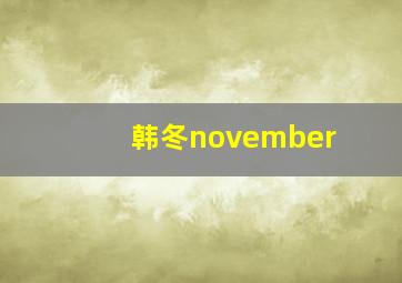 韩冬november