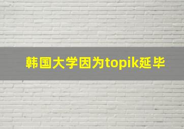 韩国大学因为topik延毕