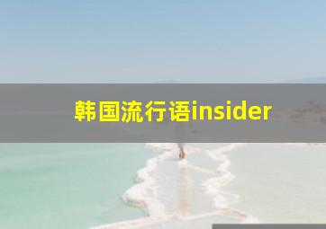 韩国流行语insider