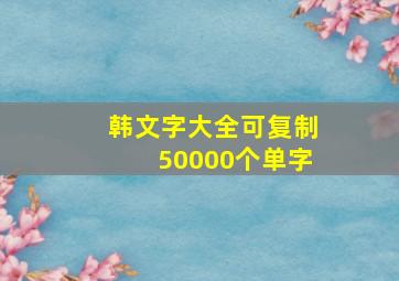 韩文字大全可复制50000个单字