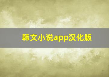 韩文小说app汉化版