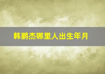 韩鹏杰哪里人出生年月