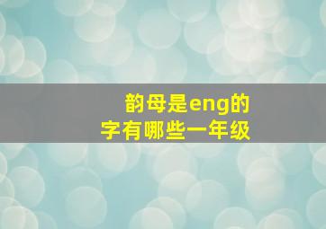 韵母是eng的字有哪些一年级