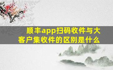 顺丰app扫码收件与大客户集收件的区别是什么