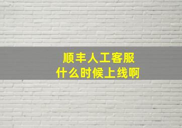 顺丰人工客服什么时候上线啊