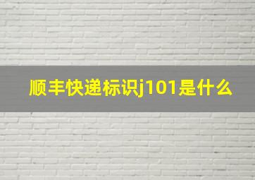 顺丰快递标识j101是什么