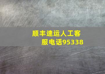 顺丰速运人工客服电话95338