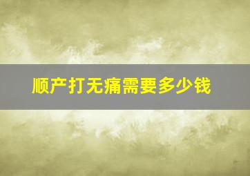 顺产打无痛需要多少钱