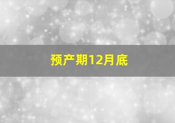 预产期12月底