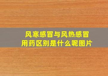 风寒感冒与风热感冒用药区别是什么呢图片