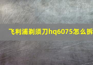 飞利浦剃须刀hq6075怎么拆