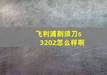 飞利浦剃须刀s3202怎么样啊