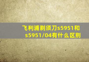 飞利浦剃须刀s5951和s5951/04有什么区别