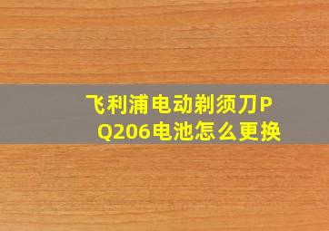 飞利浦电动剃须刀PQ206电池怎么更换