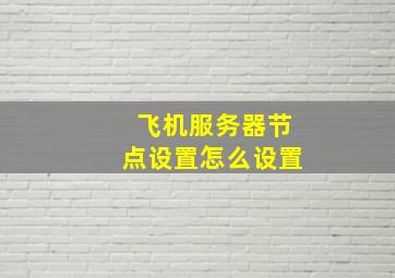 飞机服务器节点设置怎么设置