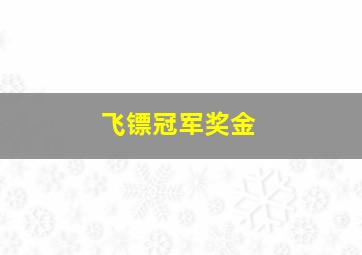 飞镖冠军奖金