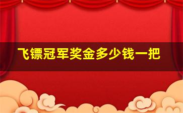 飞镖冠军奖金多少钱一把