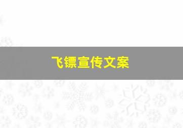 飞镖宣传文案