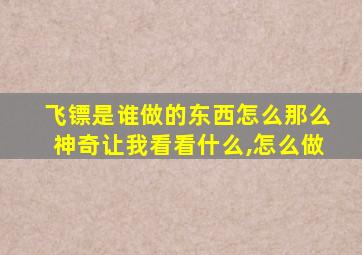 飞镖是谁做的东西怎么那么神奇让我看看什么,怎么做