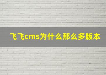 飞飞cms为什么那么多版本